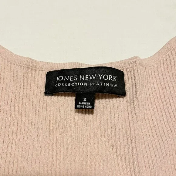 Vtg Jones New York Womens Shirt Top SM Ribbed Platinum Collection Sleeveless - Picture 3 of 14